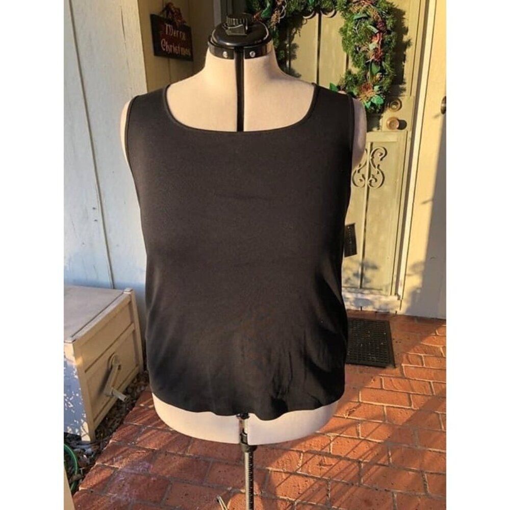 Karen Scott black square neck tank top. Size 1x. New with tags